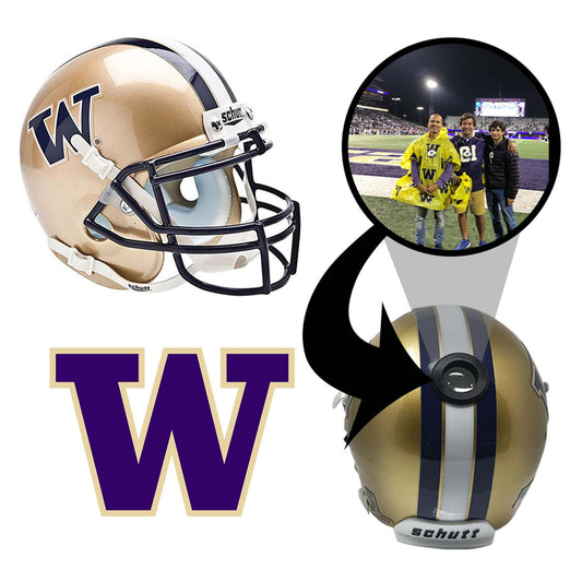 Washington Huskies College Football Collectible Schutt Mini Helmet - Picture Inside - FANZ Collectibles