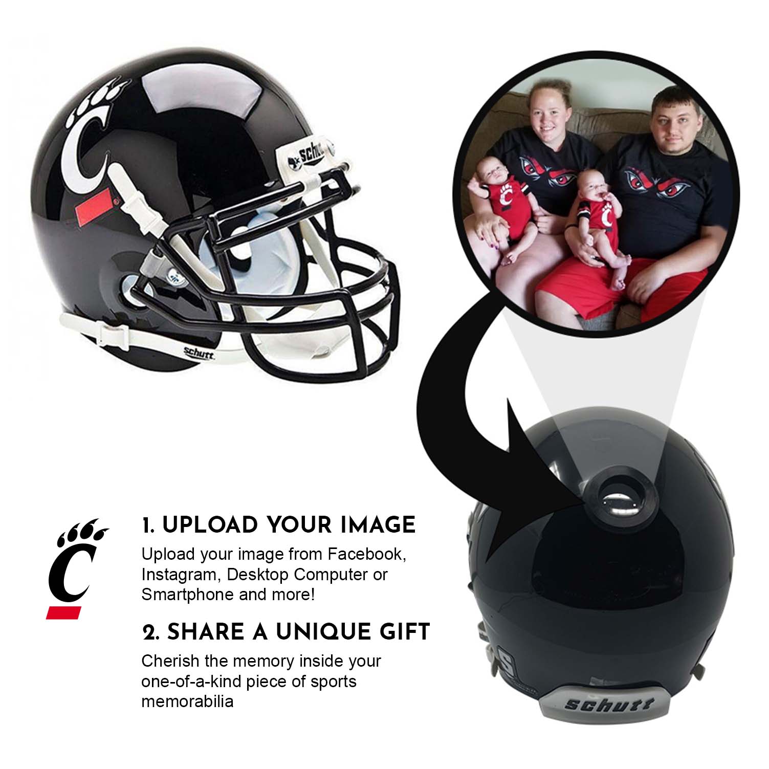 Cincinnati Bearcats College Mini Helmet