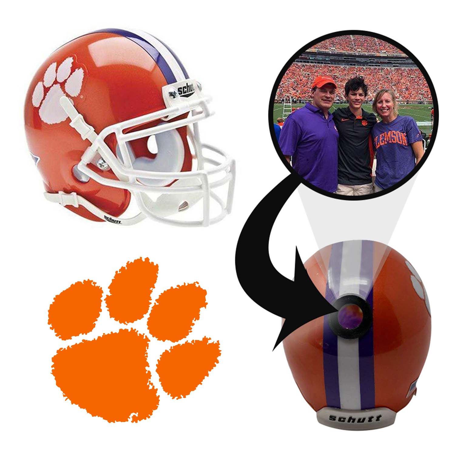 clemson football helmet lamp Clemson Tigers College Football Collectible Mini Helmet | Picture Inside