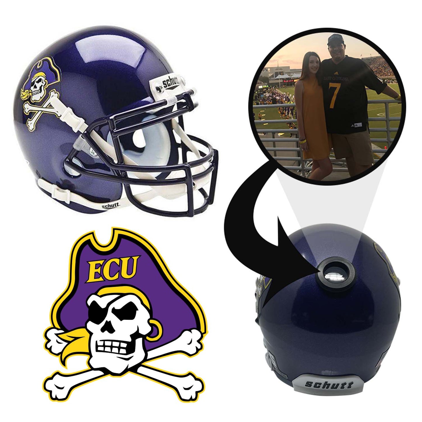 Lot Detail - 1989 East Carolina Pirates Game Worn Football Helmet (MEARS  LOA)