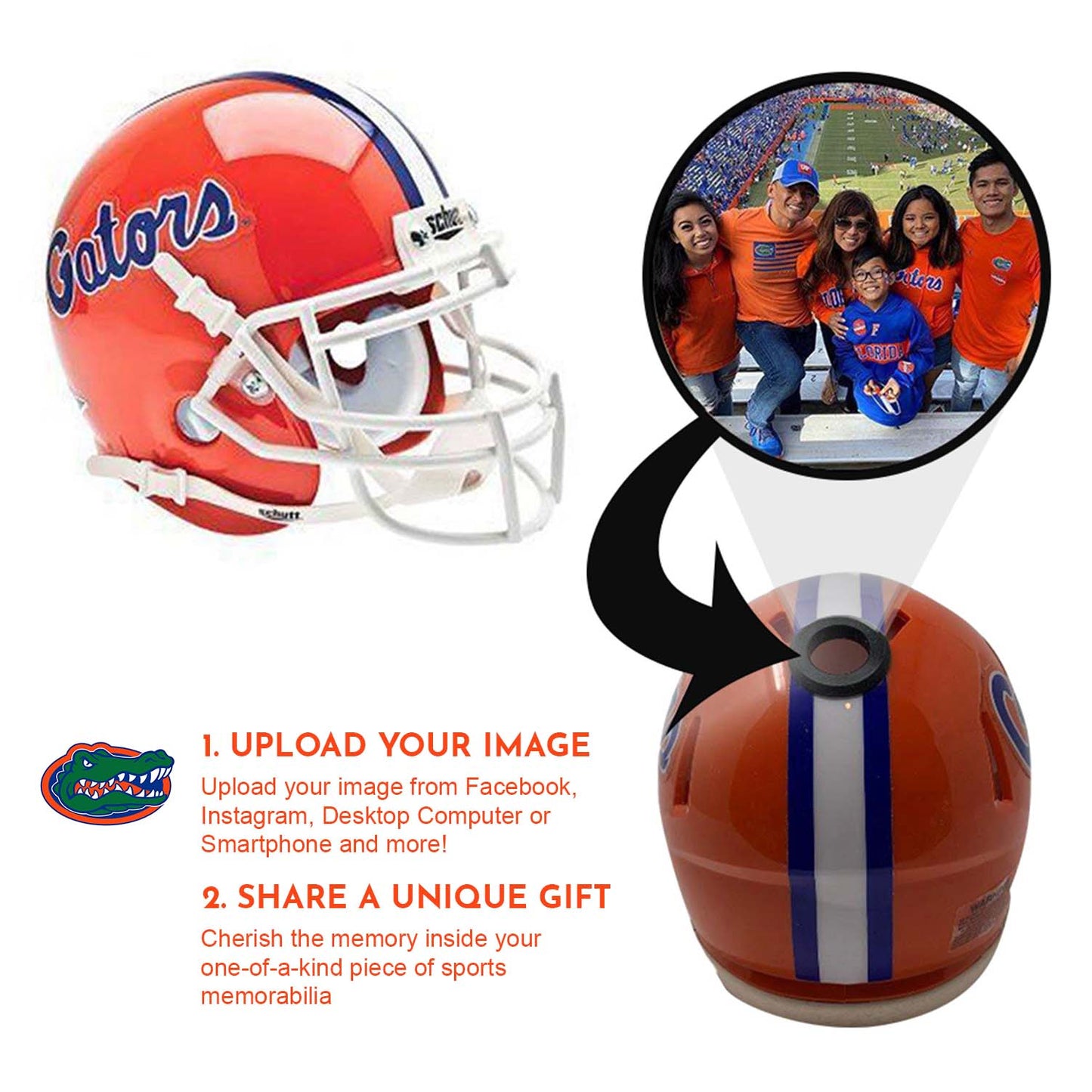 Florida Gators Schutt White Mini Football Helmet