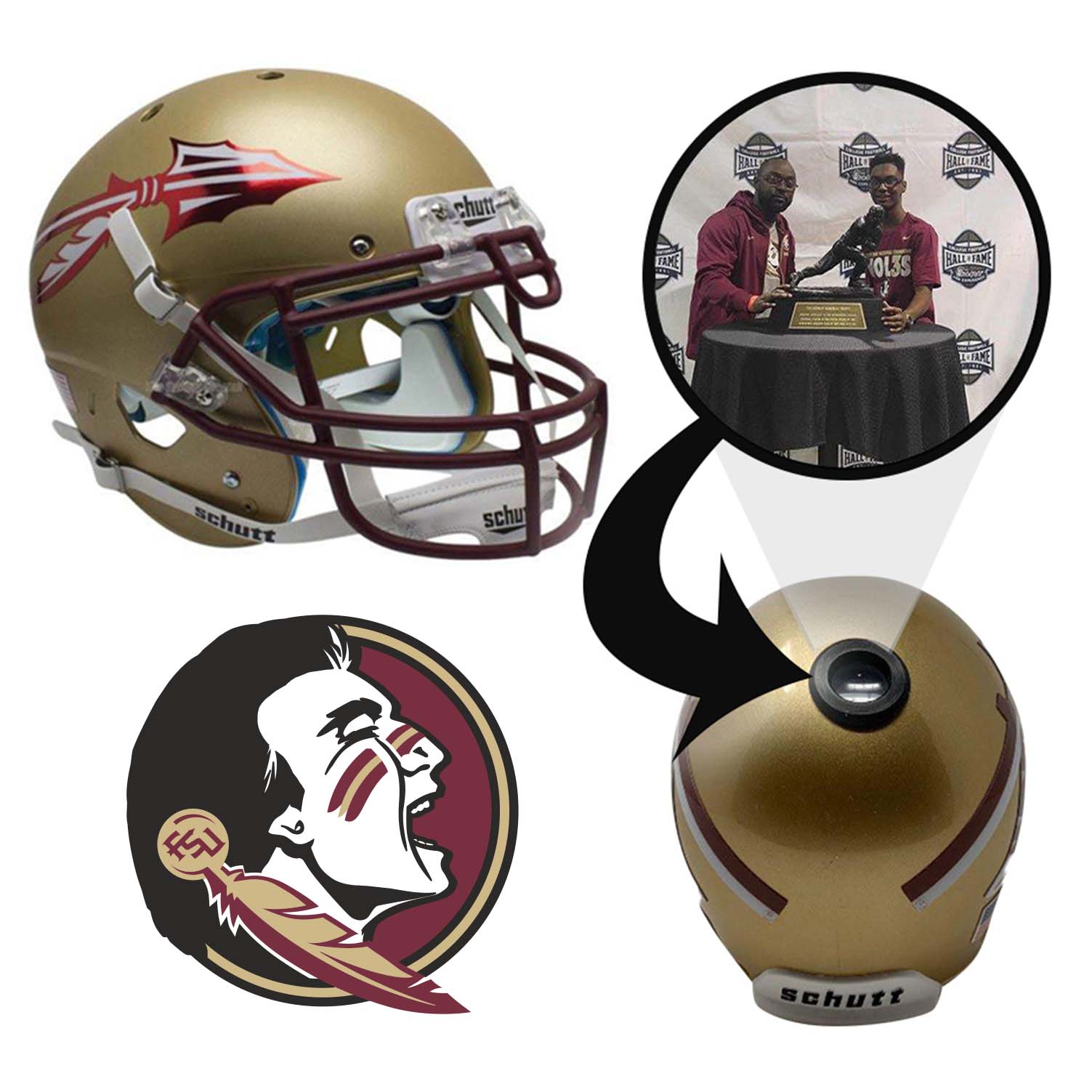 Florida State Seminoles College Football Collectible Mini Helmet | Picture Inside Florida State Seminoles College Football Collectible Mini Helmet | Picture Inside