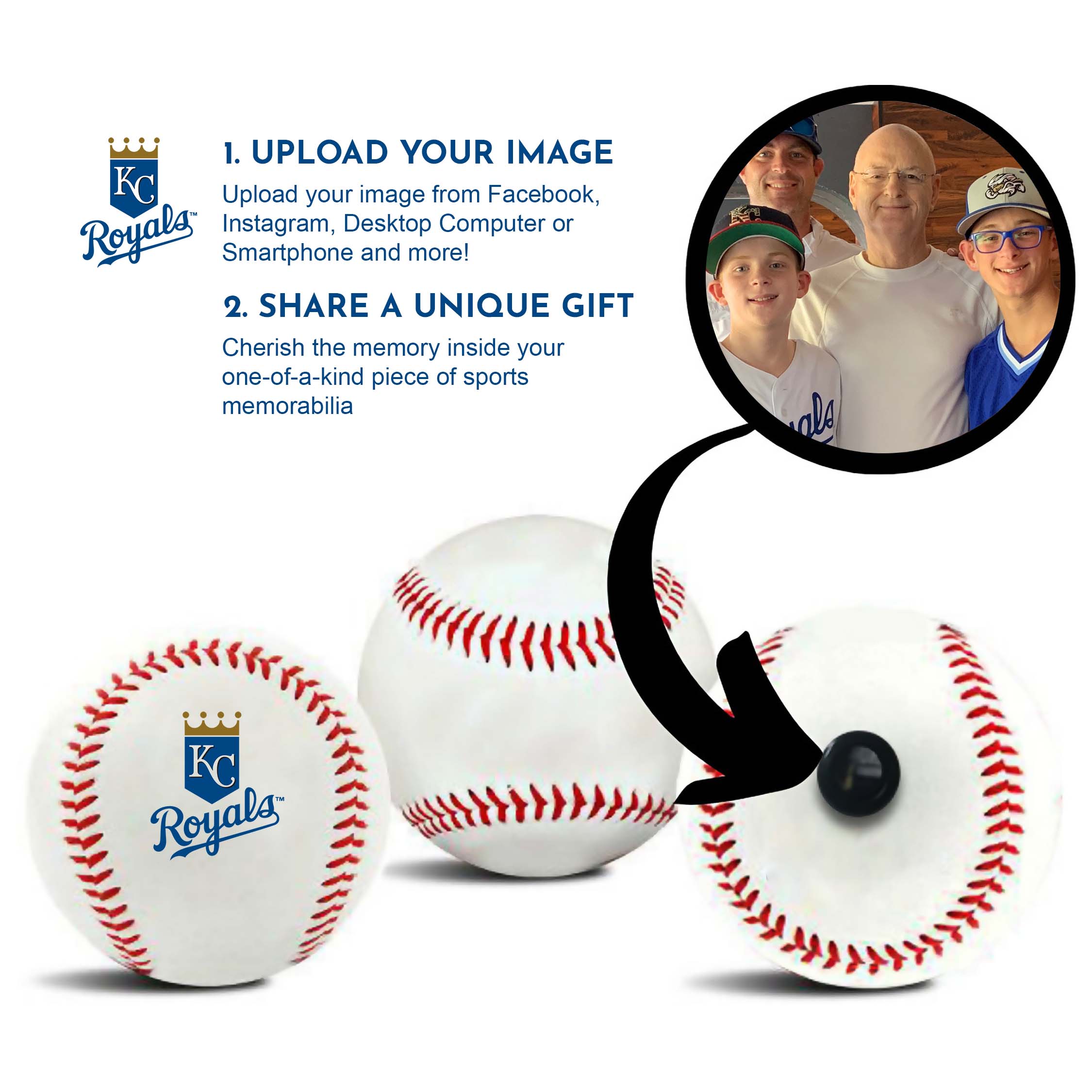 Kansas City Royals MLB Collectible Baseball, Picture Inside