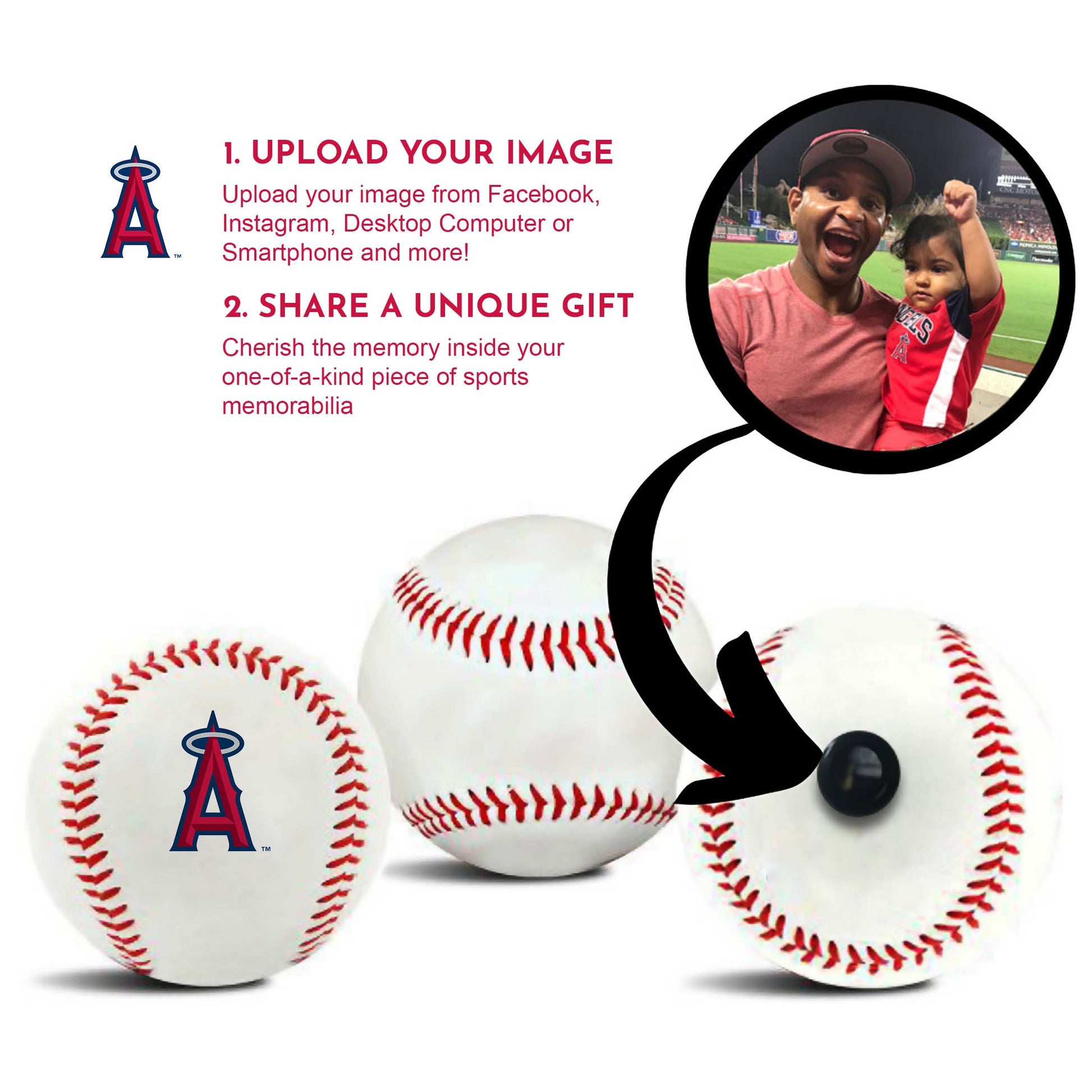 Los Angeles Angels MLB Collectible Baseball, Picture Inside