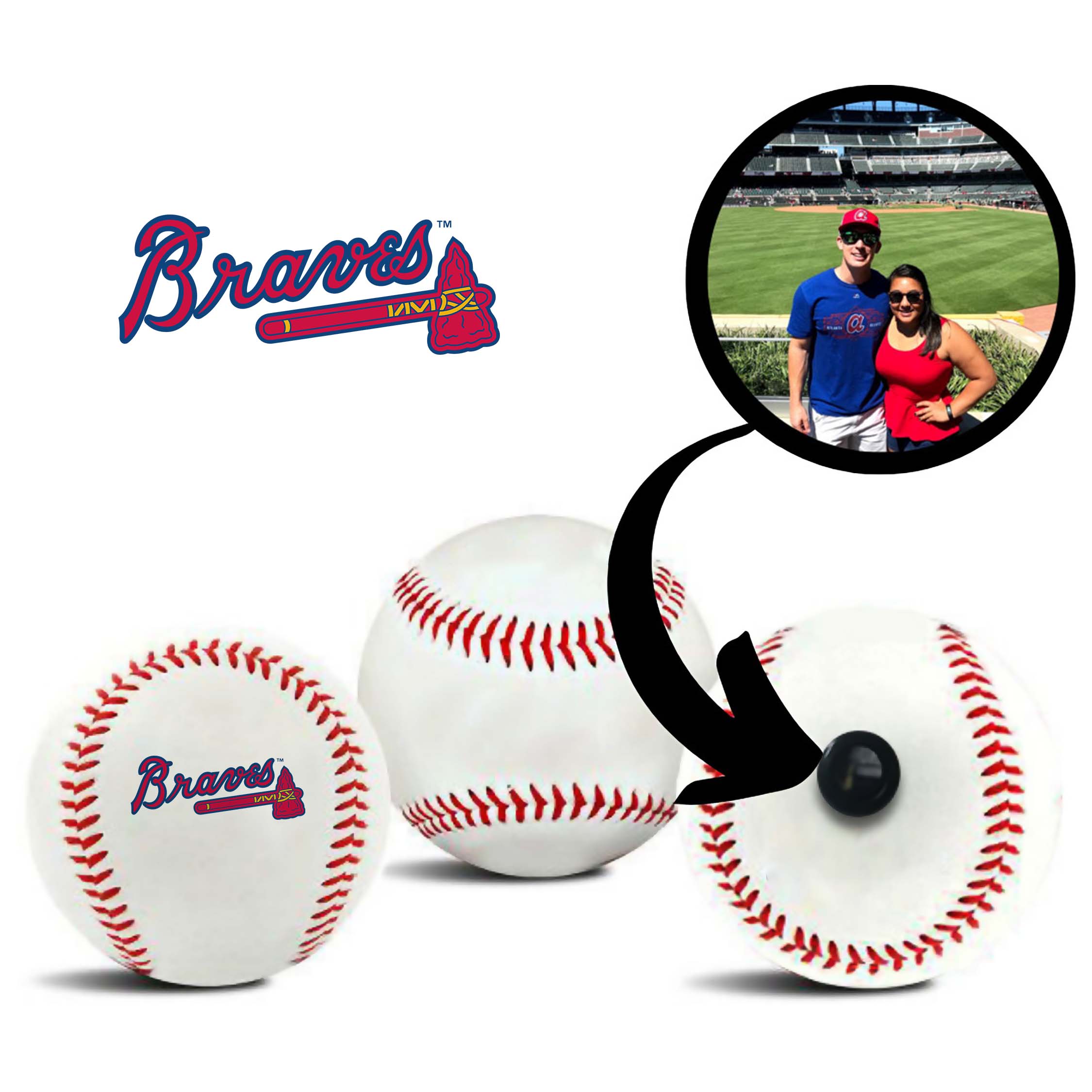 Atlanta Braves MLB Collectible Baseball, Picture Inside