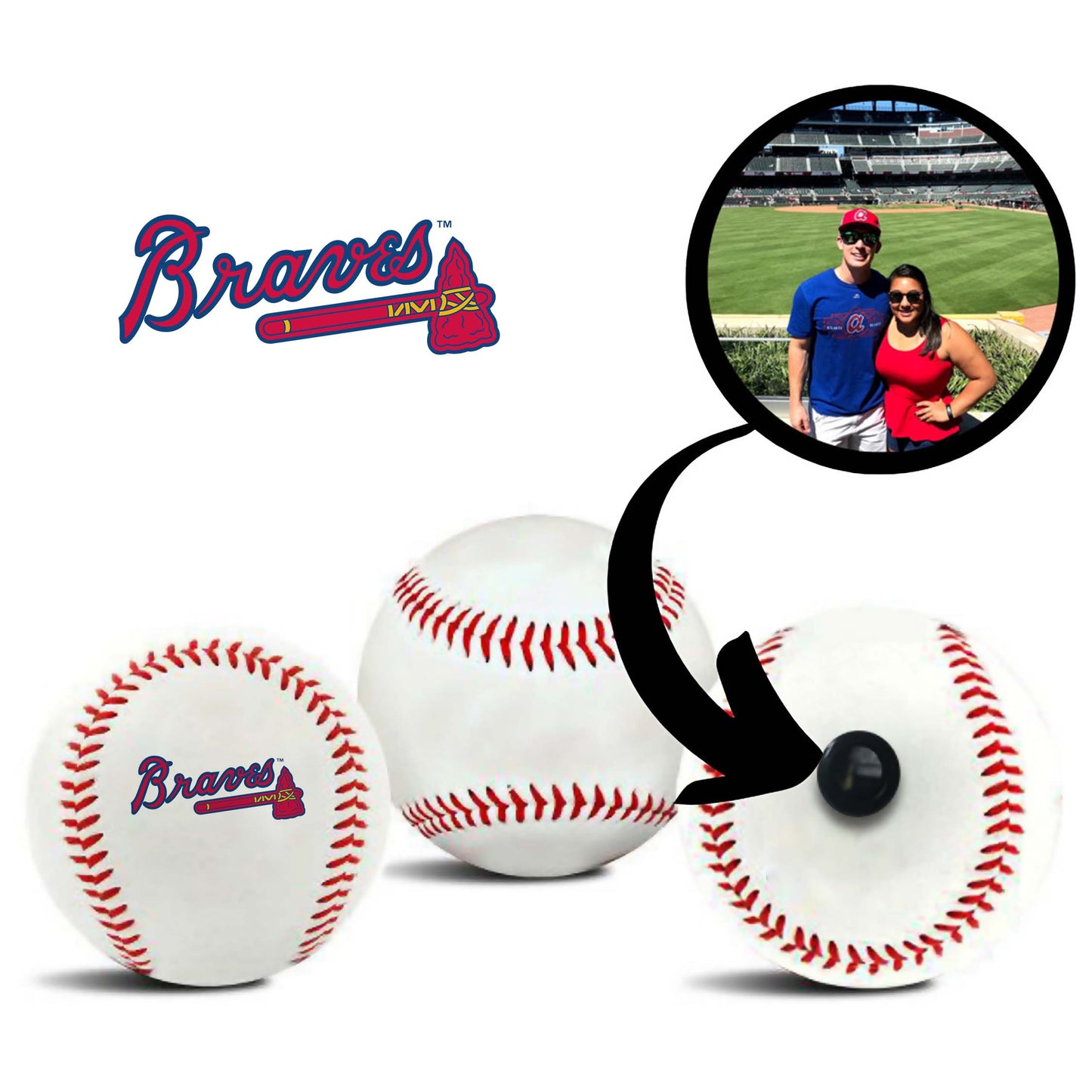 Atlanta Braves MLB Collectible Baseball - Picture Inside - FANZ Collectibles