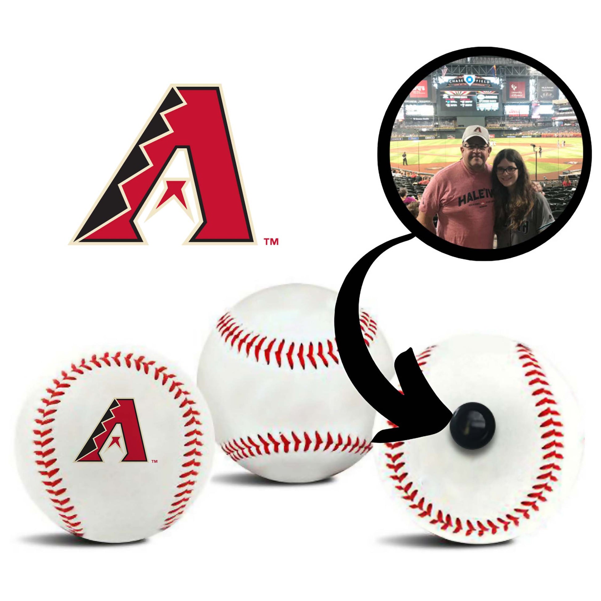 Arizona Diamondbacks MLB Collectible Baseball, Picture Inside