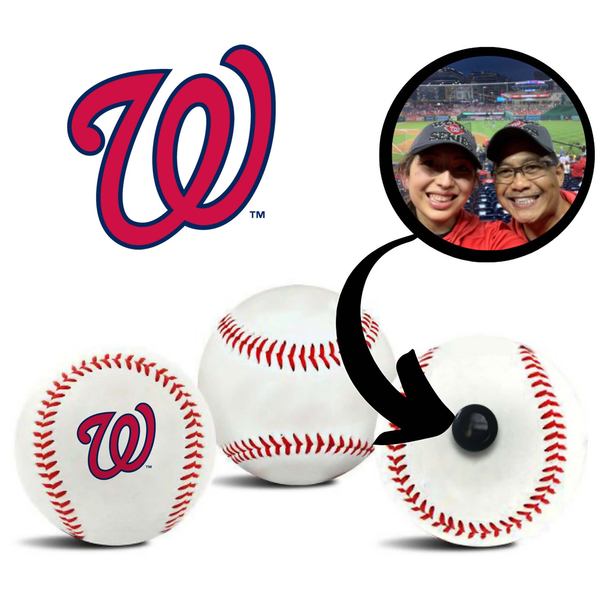 Washington Nationals MLB Collectible Baseball, Picture Inside