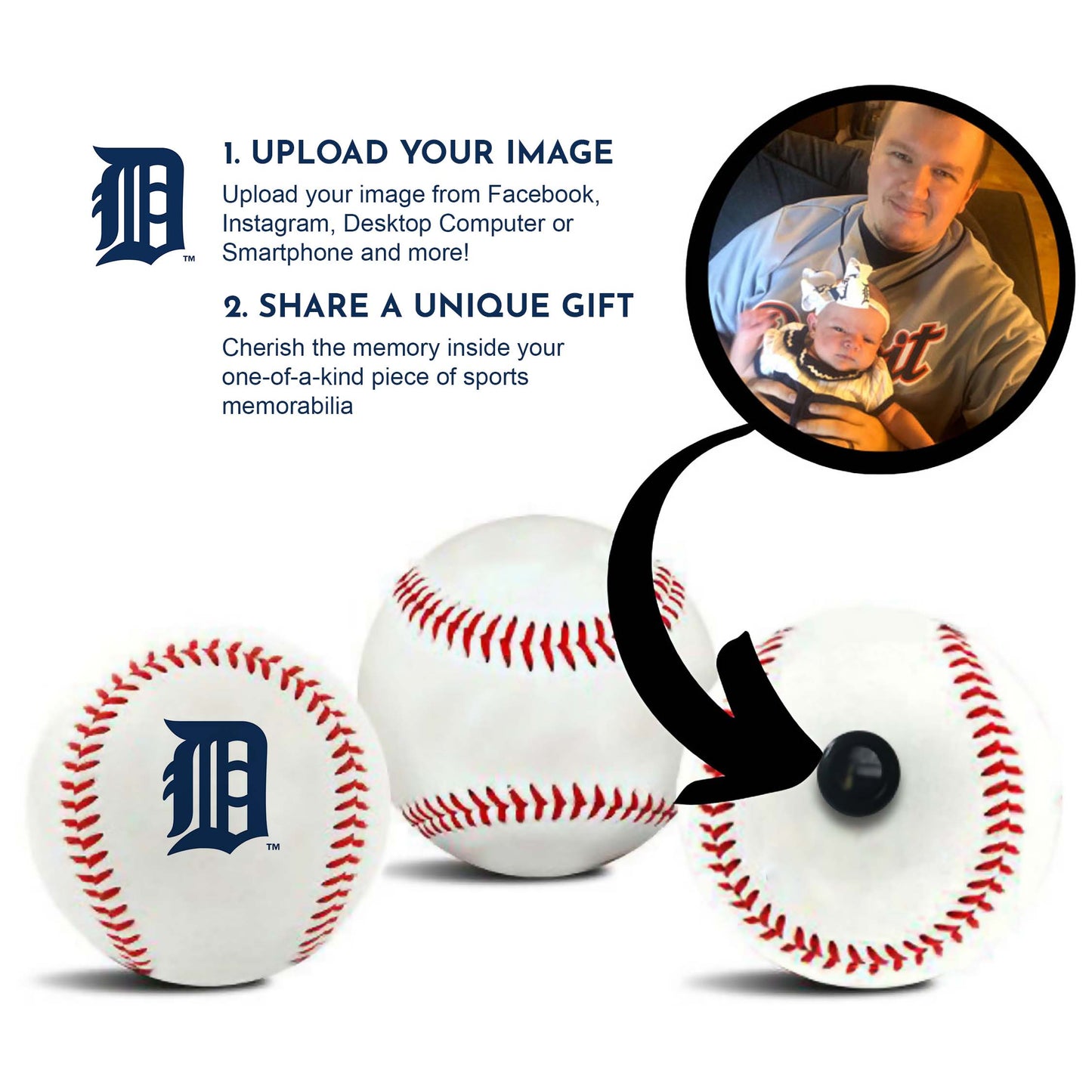 Detroit Tigers MLB Collectible Baseball - Picture Inside - FANZ Collectibles