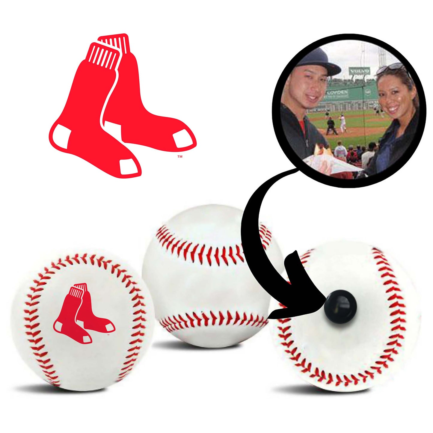 Boston Red Sox MLB Collectible Baseball - Picture Inside - FANZ Collectibles