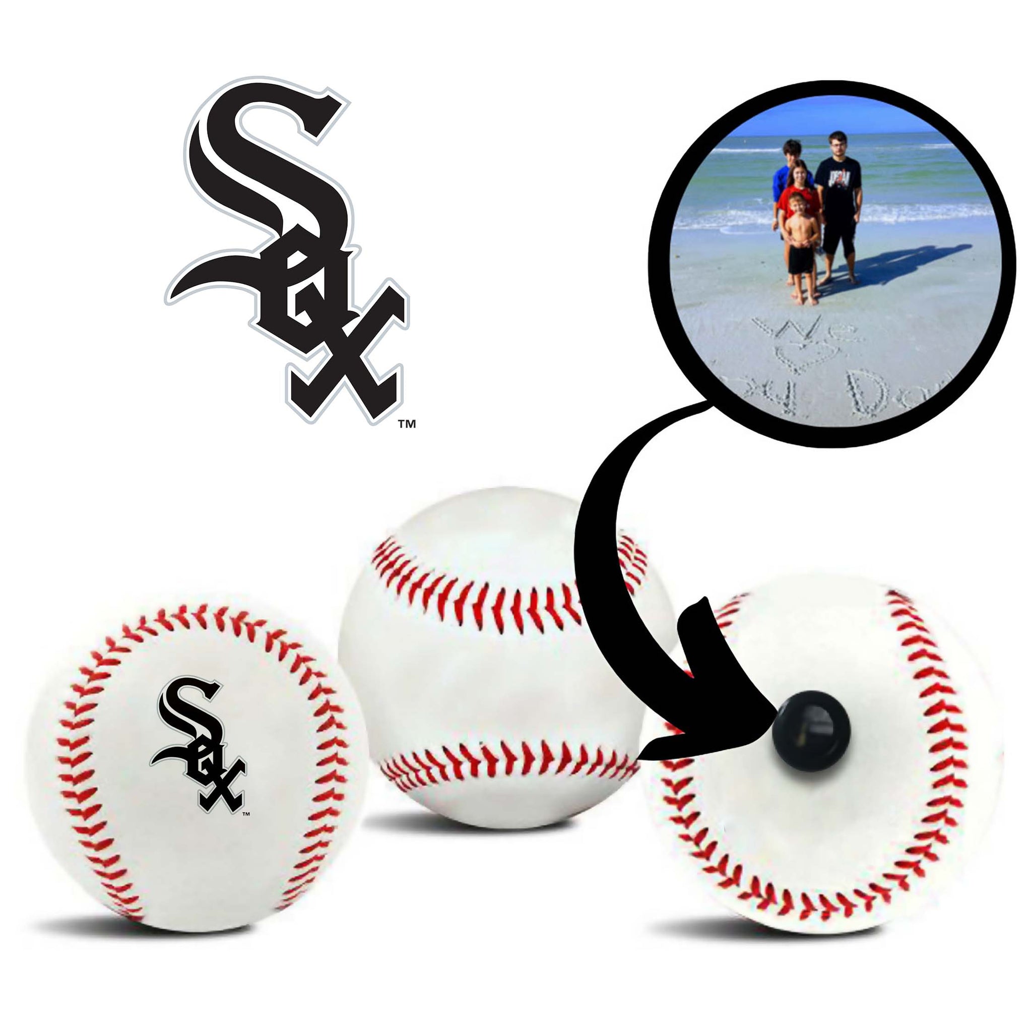 Chicago White Sox MLB Collectible Baseball with Custom Photo