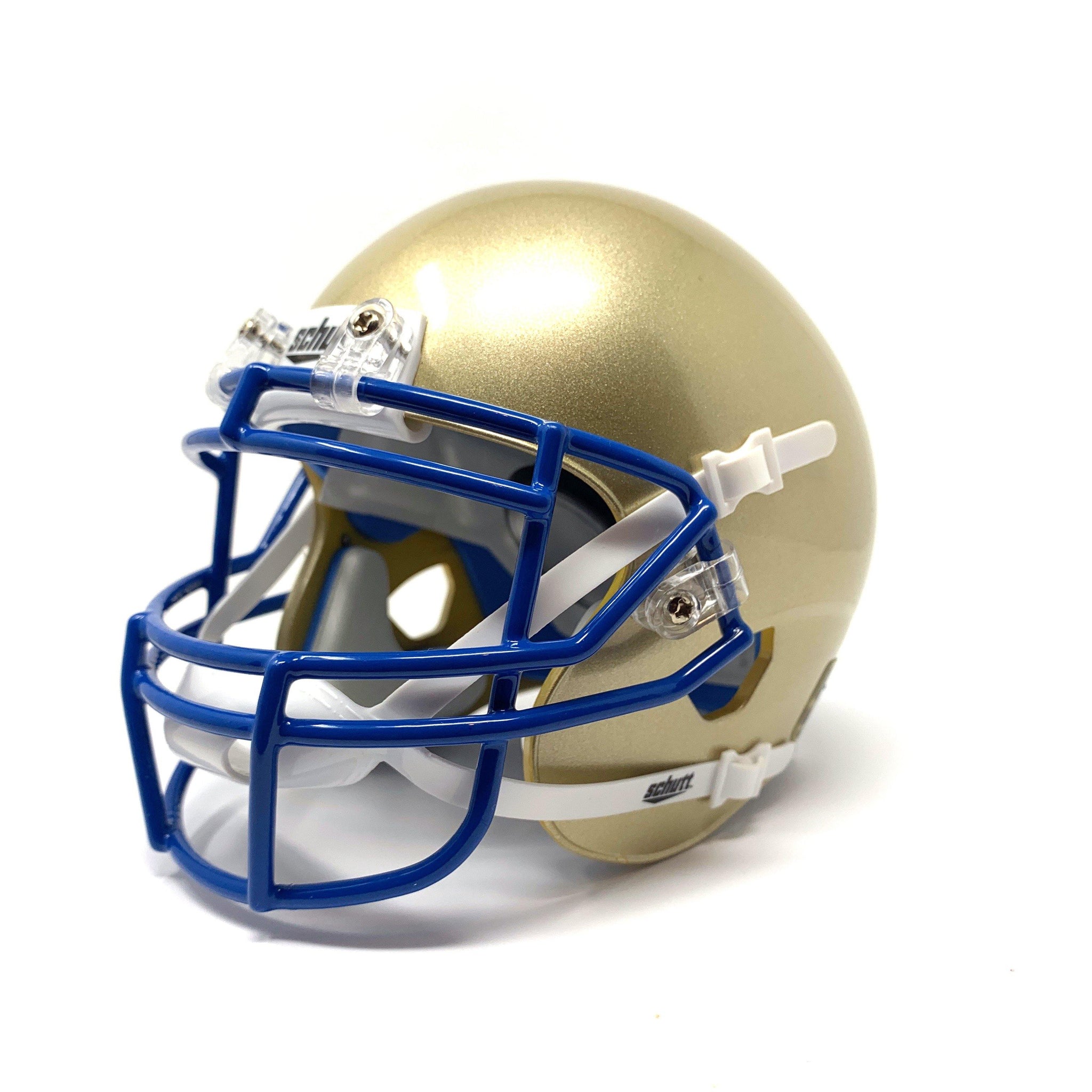 blue and yellow plastic football helmets Football Helmet Collectibles – Personalized Mini Keepsakes