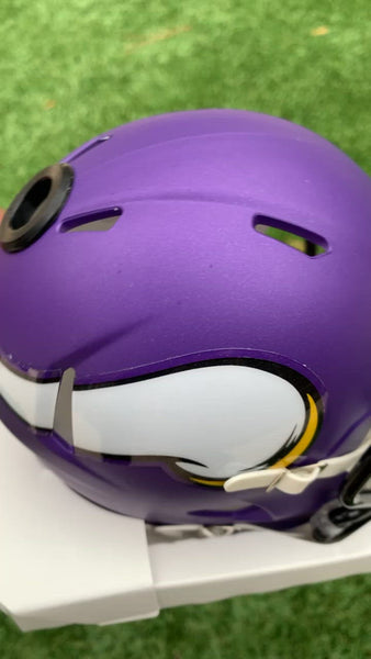 brogies bikewear nfl minnesota vikings motorcycle half helmets 2024 SALUTE TO SERVICE RIDDELL MINI HELMET Riddell pocket pros are about half the size of the mini helmets Minnesota Vikings Riddell Speed Pocket