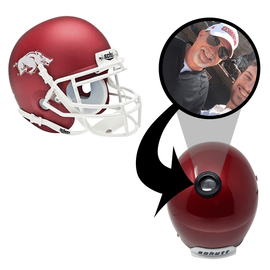 Arkansas Razorbacks College Football Collectible Schutt Mini Helmet - Picture Inside - FANZ Collectibles - Fanz Collectibles