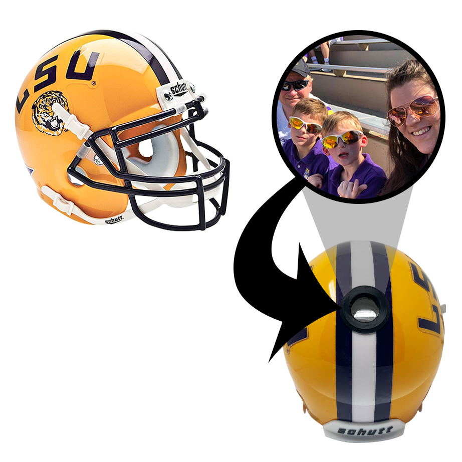 floating lsu football helmet LSU Tigers College Football Collectible Mini Helmet | Picture Inside