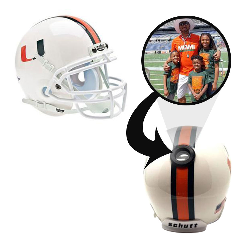 Miami Hurricanes College Football Collectible Schutt Mini Helmet - Picture Inside