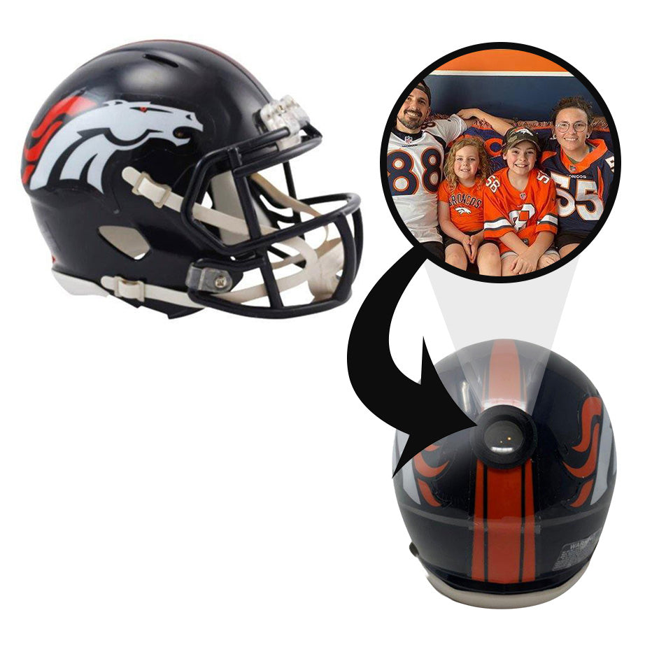 Denver Broncos NFL Collectible Mini Helmet - Picture Inside - FANZ Collectibles