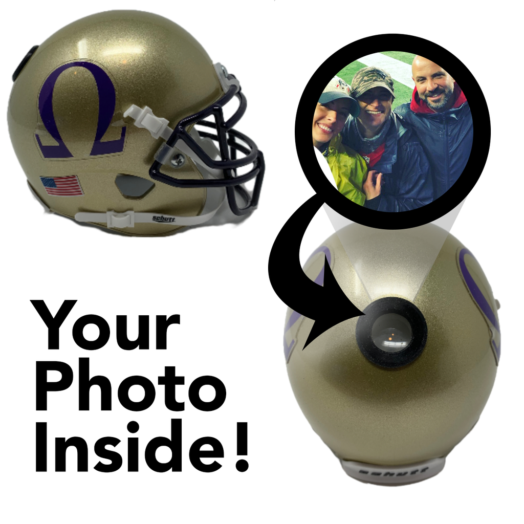 Omega Psi Phi Miniature Football Helmet - Picture Inside - FANZ Collectibles - Fanz Collectibles