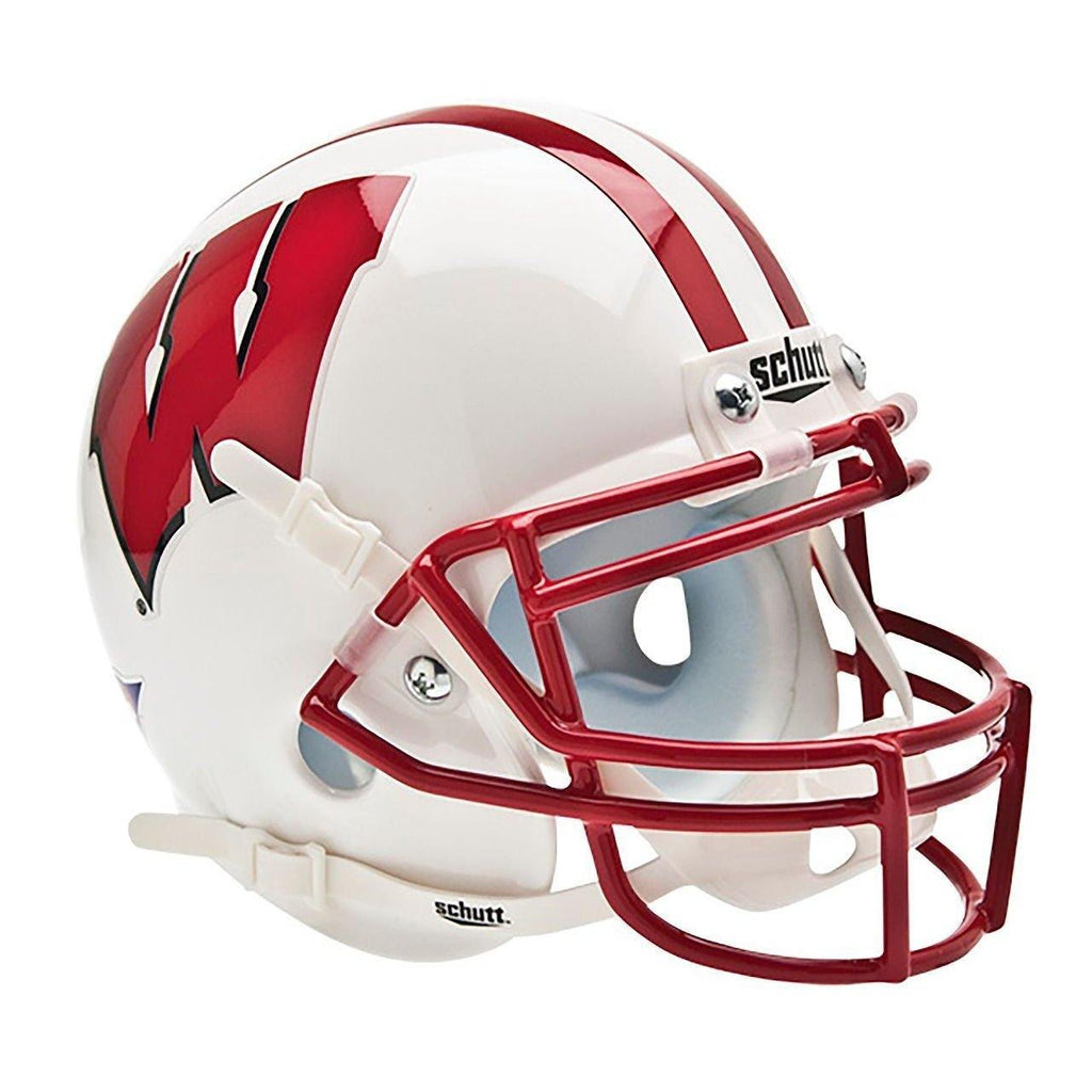 Wisconsin Badgers College Football Collectible Schutt Mini Helmet - Picture Inside - Fanz Collectibles