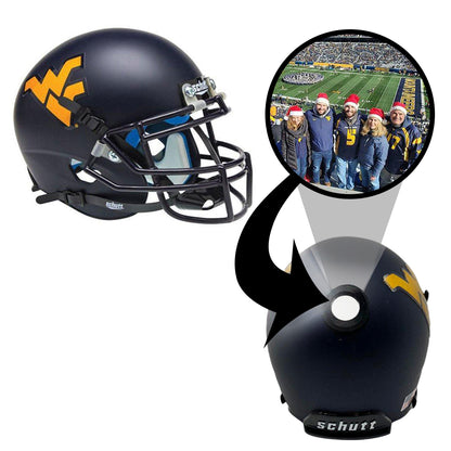 West Virginia Mountaineers College Football Collectible Schutt Mini Helmet - Picture Inside - FANZ Collectibles
